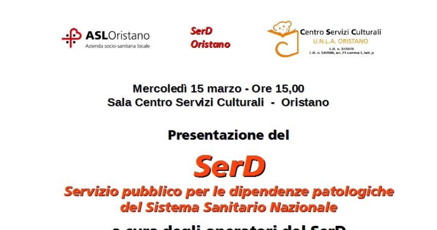 Centro Servizi Culturali - Presentazione del SerD, servizio per le dipendenze patologiche Centro Servizi Culturali - Presentazione del SerD, servizio per le dipendenze patologiche