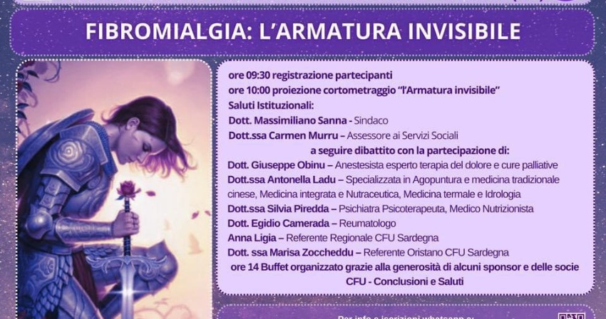 A Oristano una panchina viola per la lotta alla fibromialgia A Oristano una panchina viola per la lotta alla fibromialgia
