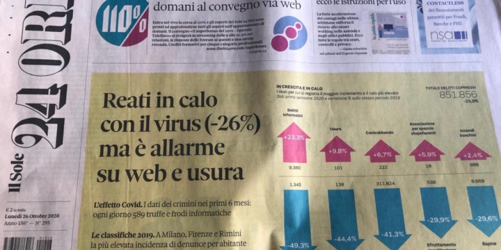 Anche nel 2020 Oristano provincia più sicura d’Italia