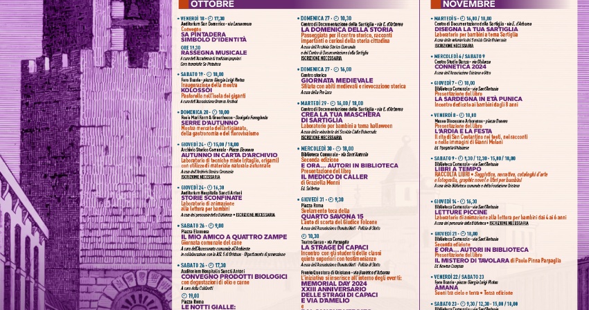 Cultura - A ottobre e novembre la rassegna ''Oristano eventi d’autunno'' Cultura - A ottobre e novembre la rassegna ''Oristano eventi d’autunno''