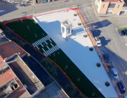 Una veduta aerea della nuova piazza Mariano Una veduta aerea della nuova piazza Mariano
